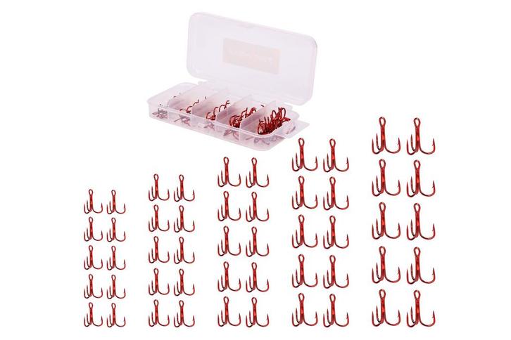 Fish4All Red Treble Hook Box (50 Stuks!), Watersport en Boten, Hengelsport | Algemeen, Haak, Nieuw, Verzenden