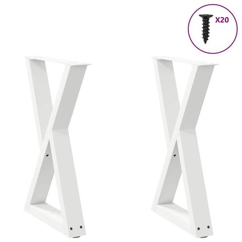 vidaXL Eettafelpoten 2 st 60x(72-73,3) cm staal wit, Huis en Inrichting, Tafelonderdelen, Nieuw, Verzenden