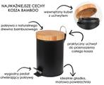 Prullenbak badkamer - zwart - staal/bamboe - handig pedaa..., Huis en Inrichting, Woonaccessoires | Prullenbakken, Ophalen of Verzenden