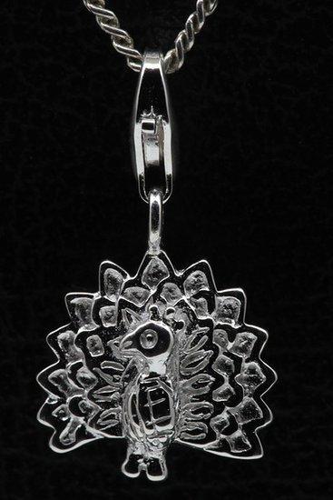 Zilveren Pauw hanger en/of bedel, Sieraden, Tassen en Uiterlijk, Bedels, Verzenden
