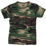 T-shirt camouflage groen/woodland kind-110/116 NIEUW