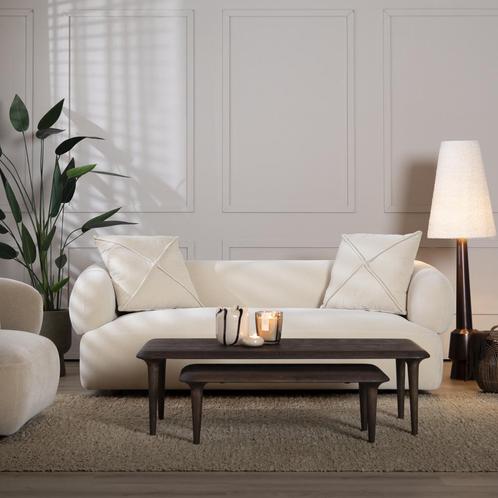 40% Korting: 3-zitsbank Palermo velvet beige, Huis en Inrichting, Banken | Bankstellen, Zo goed als nieuw, Stof, Ophalen