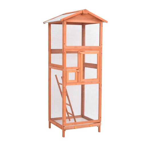 vidaXL Vogelkooi 68x62x166 cm massief vurenhout, Dieren en Toebehoren, Knaagdieren en Konijnen | Hokken en Kooien, Nieuw, Verzenden