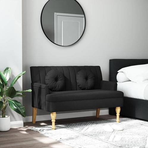 vidaXL Bankje met kussens 113x64,5x75,5 cm stof zwart, Huis en Inrichting, Banken | Bankstellen, Nieuw, Stof, Verzenden
