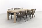 Jasmine natural/Rome grey 240 cm. tuinset - 7-delig, Verzenden, Nieuw, Hout, Tuinset