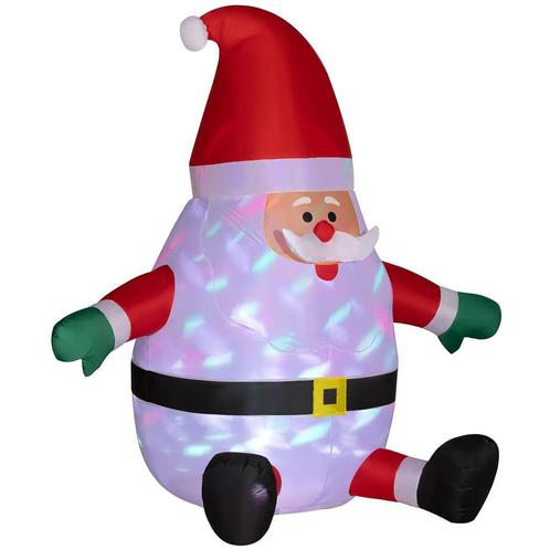 TRUUSK Opblaasbare Kerstman 1,83m - Roterende Lichtbol - LED, Diversen, Kerst, Nieuw, Verzenden