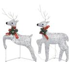 Kerstrendieren 2 st zilver 40 LED | Retourdeal | 42% korting, Diversen, Kerst, Ophalen of Verzenden, Nieuw