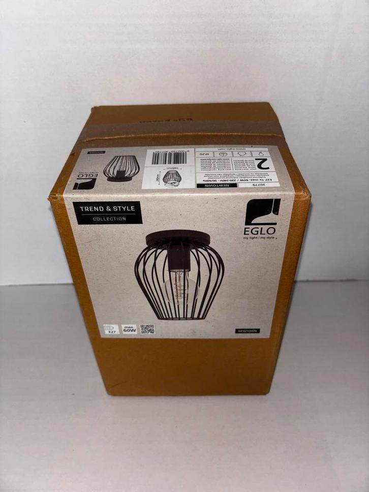 EGLO Newtown Plafondlamp - E27 - Ø 16 cm - Zwart, Huis en Inrichting, Lampen | Hanglampen, Nieuw, Metaal, Minder dan 50 cm, Verzenden