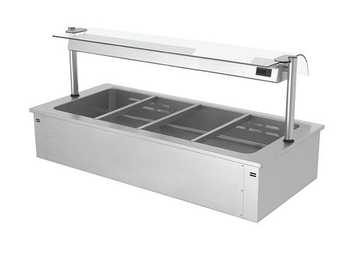 GGM Gastro | Bain-marie inbouw - 1,5m - 4x GN 1/1 - met |, Zakelijke goederen, Horeca | Meubilair en Inrichting, Nieuw in verpakking