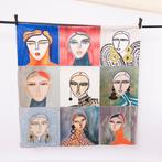 Decoratief textiel - Galerij met vrouwelijke gezichten –, Antiek en Kunst, Antiek | Kleden en Textiel