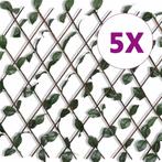 vidaXL Tuinlatwerk 5 st met kunstbladeren 180x90 cm wilg, Verzenden, Nieuw, Hout, Minder dan 1 meter