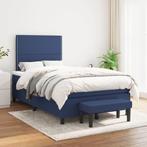 vidaXL Boxspring met matras stof blauw 120x200 cm, Huis en Inrichting, Slaapkamer | Bedden, Nieuw, Twijfelaar, 120 cm, 200 cm