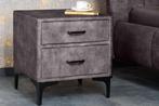 Design nachtkastje BOUTIQUE 50cm donkergrijs fluweel twee, Ophalen of Verzenden, Nieuw