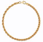 Gouden Rope Armband 14K, Sieraden, Tassen en Uiterlijk, Armbanden, Verzenden, Nieuw, Goud, Goud