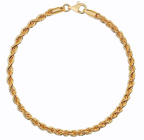 Gouden Rope Armband 14K, Sieraden, Tassen en Uiterlijk, Armbanden, Goud, Nieuw, Goud, Verzenden