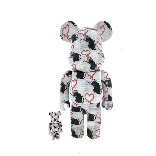 Bearbrick Medicom - BearBrick - Love Rat / Banksy Brandalism, Antiek en Kunst, Kunst | Designobjecten
