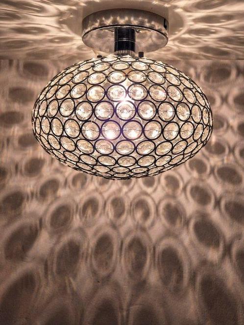 Plafondlamp - 90s Vintage UFO Kristal Lamp - Doorsnede 28, Antiek en Kunst, Curiosa en Brocante