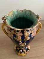 Sarreguemines - Vaas - Keramiek - Majolica vaas met barbotin