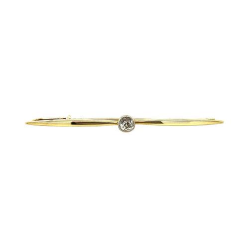 Gouden broche met diamant 14 krt, Sieraden, Tassen en Uiterlijk, Broches, Nieuw, Ophalen of Verzenden