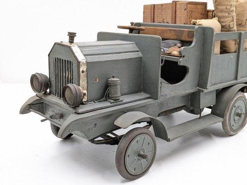 Antique Scratchbuilt Painted Wooden Model - Speelgoed -, Antiek en Kunst, Antiek | Speelgoed