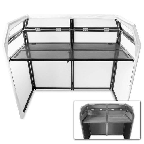 Retourdeal - Vonyx DB3 DJ Booth met zwarte en witte Lycra do, Muziek en Instrumenten, Dj-sets en Draaitafels, Zo goed als nieuw
