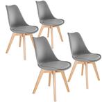 Eetkamerstoelen Frederikke - grijs, Set van 4, Verzenden, Nieuw