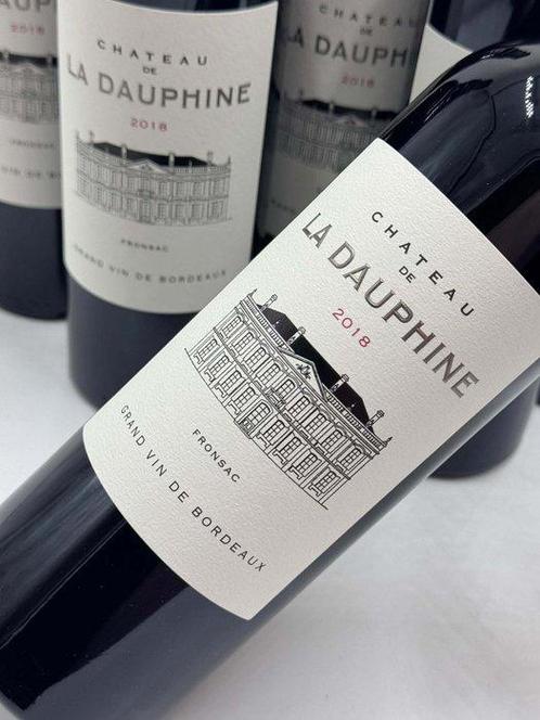 2018 Chateau de La Dauphine - Fronsac - 6 Flessen (0.75, Verzamelen, Wijnen