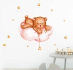 Grote muur- of deur stickerset Bear on a Cloud pink, Verzenden, Nieuw, Wanddecoratie