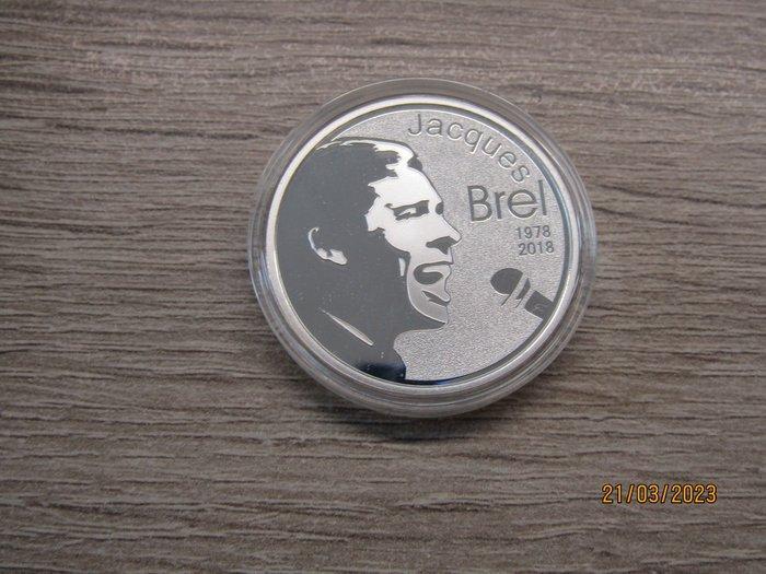 België. 10 Euro 2018 Jacques Brel Proof (Zonder, Postzegels en Munten, Munten | Europa | Euromunten