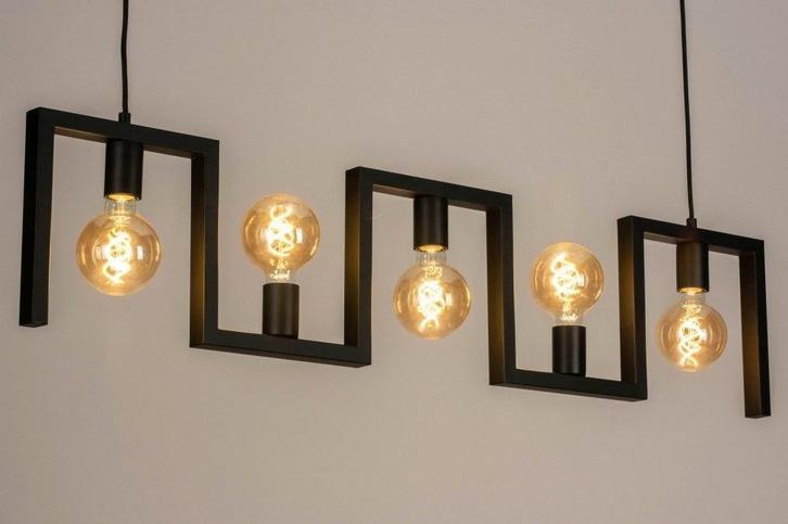 Rietveld Hanglampen - Zwart - Metaal, Huis en Inrichting, Lampen | Hanglampen, Verzenden