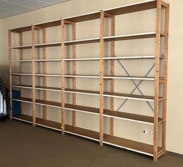 Bruynzeel houten magazijn stelling - gebruikt - 4 meter beschikbaar voor biedingen