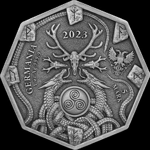 Germania. 5 Mark 2023 Witchcraft Seeress Ritual, 1 Oz (.999), Postzegels en Munten, Munten | Europa | Niet-Euromunten