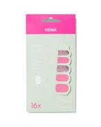 HEMA Gellak nagellaksticker roze - 16 stuks, Sieraden, Tassen en Uiterlijk, Uiterlijk | Cosmetica en Make-up, Verzenden, Nieuw