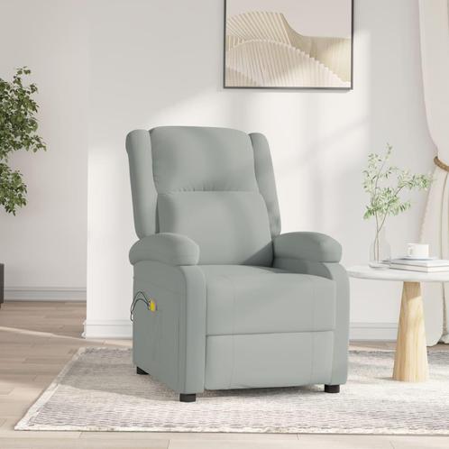 vidaXL Massagestoel elektrisch fluweel lichtgrijs, Sport en Fitness, Massageproducten, Nieuw, Verzenden