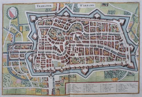 Matthäus Merian - Traiectum, Wtrecht, Antiek en Kunst, Kunst | Etsen en Gravures, Ophalen of Verzenden