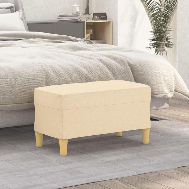 vidaXL Bankje 70x35x41 cm stof crèmekleurig, Huis en Inrichting, Banken | Bankstellen, Nieuw, Minder dan 150 cm, Stof, Verzenden