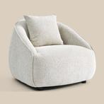 *WOONWINKEL* Creme Fauteuil Met Ronde Rugleuning, Huis en Inrichting, Fauteuils, Verzenden, Nieuw, Stof