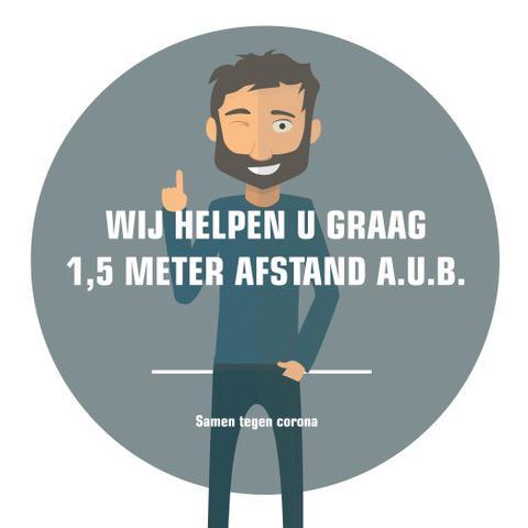 Corona Preventie Sticker #1 - Visual en tekst, Zakelijke goederen, Kantoor en Winkelinrichting | Kantoormeubilair en Inrichting