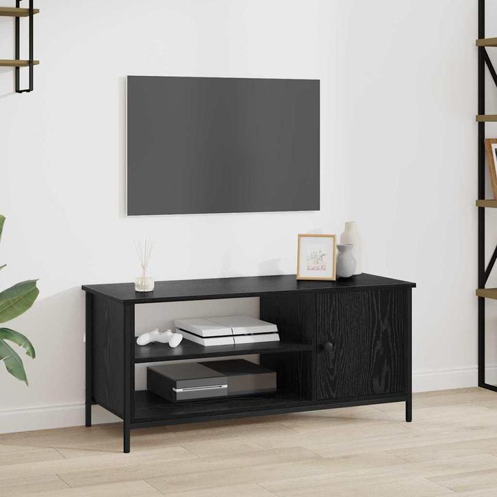 vidaXL TV-kast Zwart eiken 100 x 40 x 45 cm Bewerkt hout, Huis en Inrichting, Kasten | Televisiemeubels, Nieuw, Minder dan 50 cm
