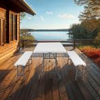 Campingtafelset Panja wit opvouwbaar - wit, Caravans en Kamperen, Kampeeraccessoires, Verzenden, Nieuw