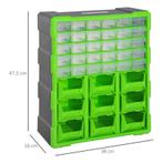 TRUUSK Sorteerbox Klein - 39 Vaks - Groen - L38 x B16 x H47,, Doe-het-zelf en Verbouw, Verzenden, Nieuw
