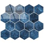 Zelfklevende Mozaïek Tegel - Afimera Blue Marble Hexagon -, Huis en Inrichting, Woonaccessoires | Wanddecoraties, Ophalen of Verzenden