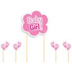 Taart Topper Set Geboorte Baby Girl, Nieuw, Ophalen of Verzenden