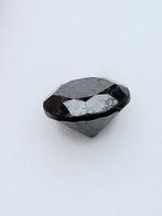 1 pcs Diamant (Kleurbehandeld) - 25.32 ct - Rond Zwart -, Sieraden, Tassen en Uiterlijk, Edelstenen, Nieuw