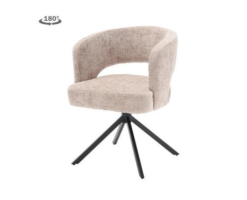 Eetkamerstoel Mura draaibaar Chenille - Beige, Huis en Inrichting, Stoelen, Nieuw, Ophalen of Verzenden