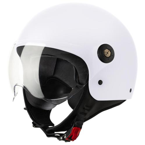 VINZ Duoro - Mat Wit, Motoren, Kleding | Motorhelmen, L, Jethelm, Verzenden