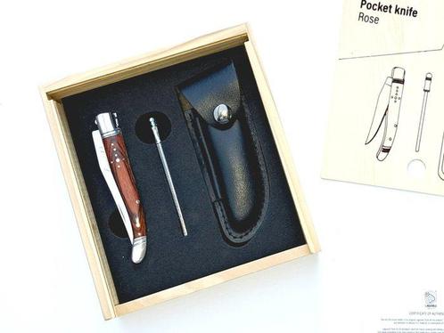 Laguiole - Luxury Pocket Knife, Sharpener & Leather Cover -, Antiek en Kunst, Antiek | Keukenbenodigdheden