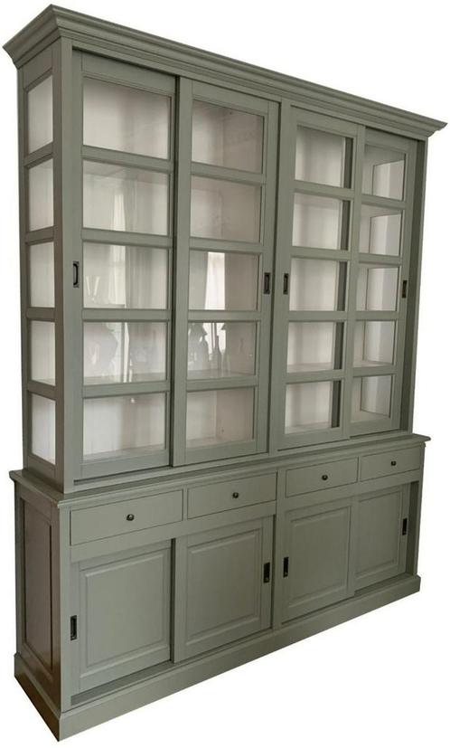 Buffetkast Engels groen Bemmel XXL 220 x 260cm, Huis en Inrichting, Kasten | Buffetkasten, Ophalen of Verzenden