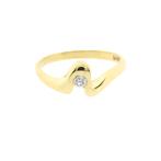 Gouden ring met zirconia (gouden sieraden, geelgoud), 18 tot 19, Gebruikt, Overige kleuren, Ophalen of Verzenden