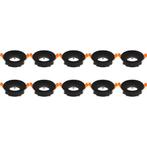 10x Spot Armatuur - GU10 Inbouwspot - Rond - Zwart -, Huis en Inrichting, Lampen | Spots, Metaal of Aluminium, Nieuw, Ophalen of Verzenden